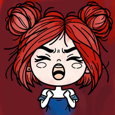 passionate girl with her hair is two messy bun