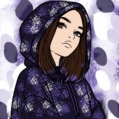 a realistic girl in a hoodie