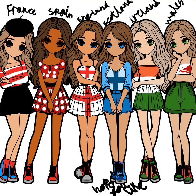 a group of girls realistic