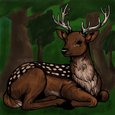 realistic deer with antlers