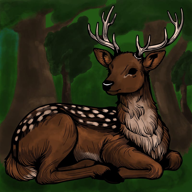 realistic deer with antlers