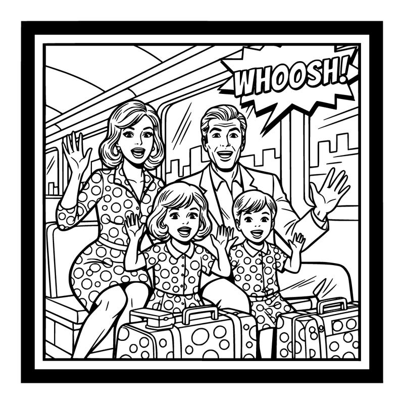 taking a trip on a train with the family