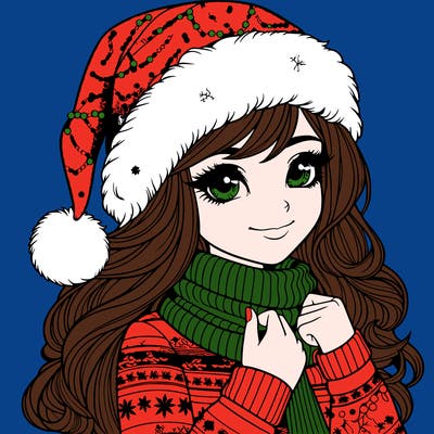 realistic christmas girl