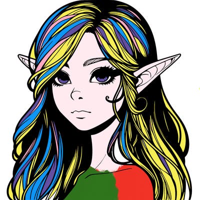 elf girl realistic dark fantasy