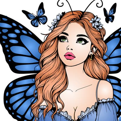 butterfly fairy realistic girl
