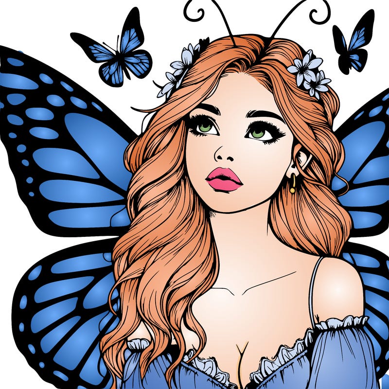 butterfly fairy realistic girl