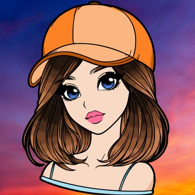 semi realism beautiful girl wearing cap