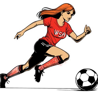 realistic woman playing soccer