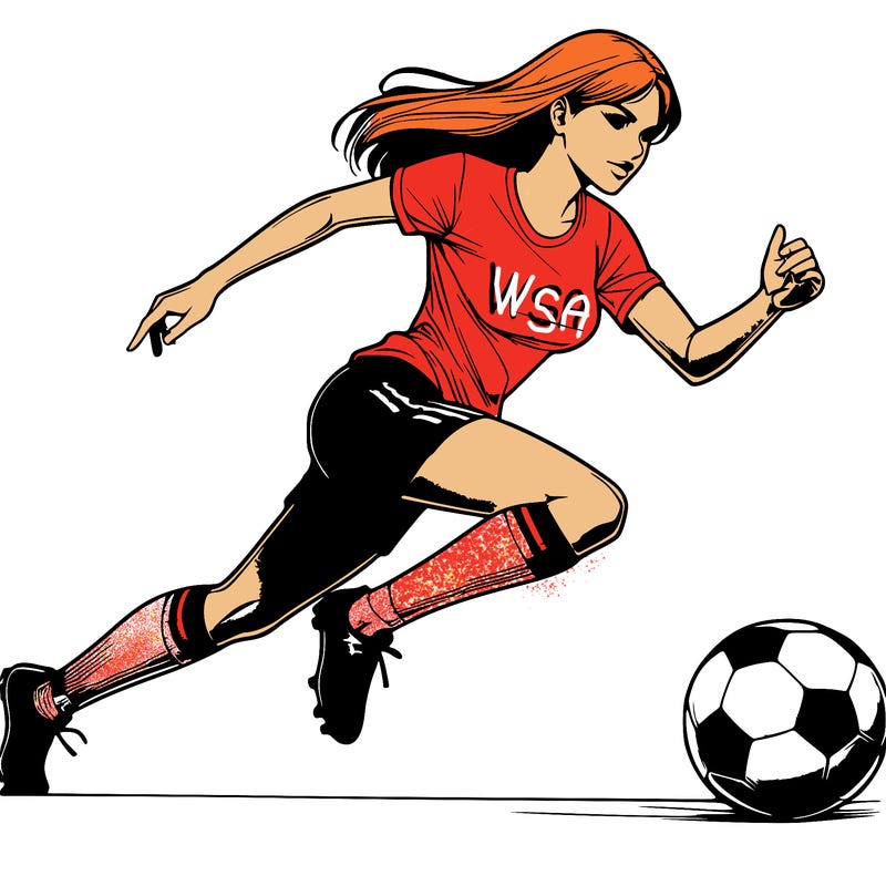 realistic woman playing soccer