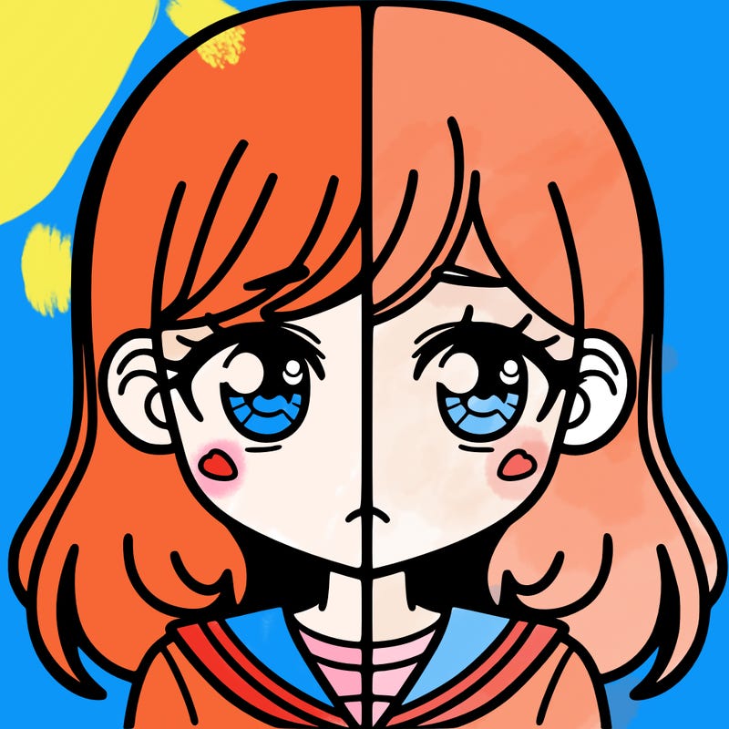 a split of a girl