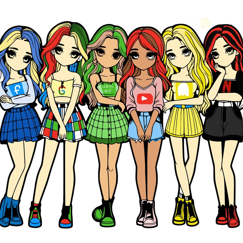 a group of girls realistic