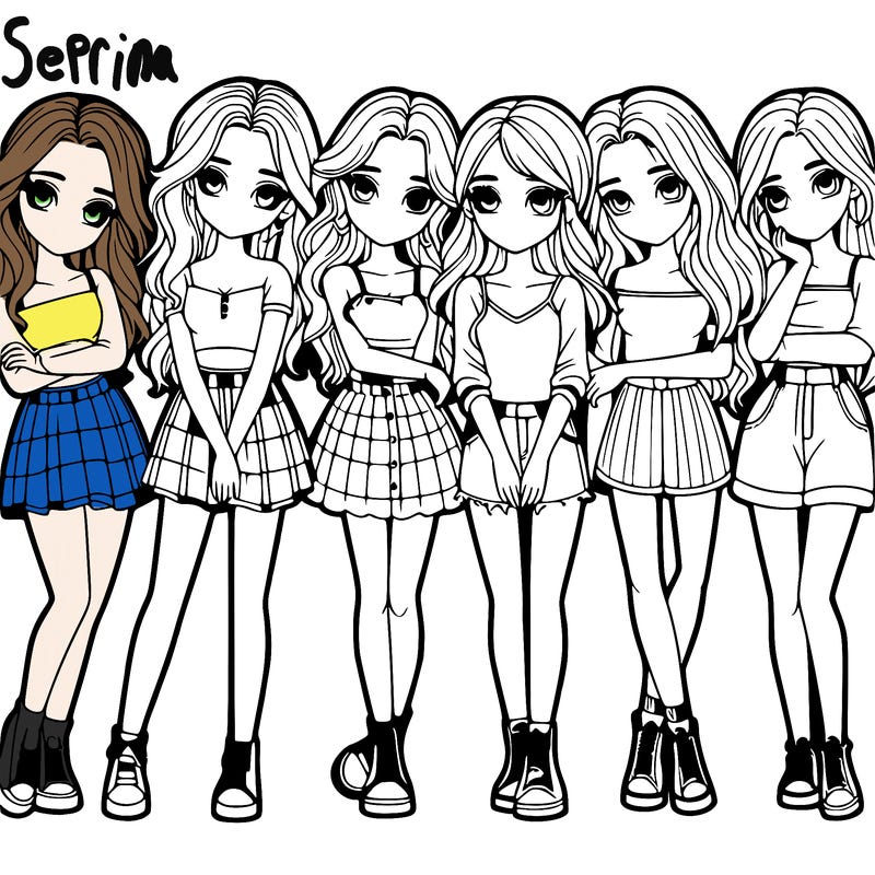 a group of girls realistic