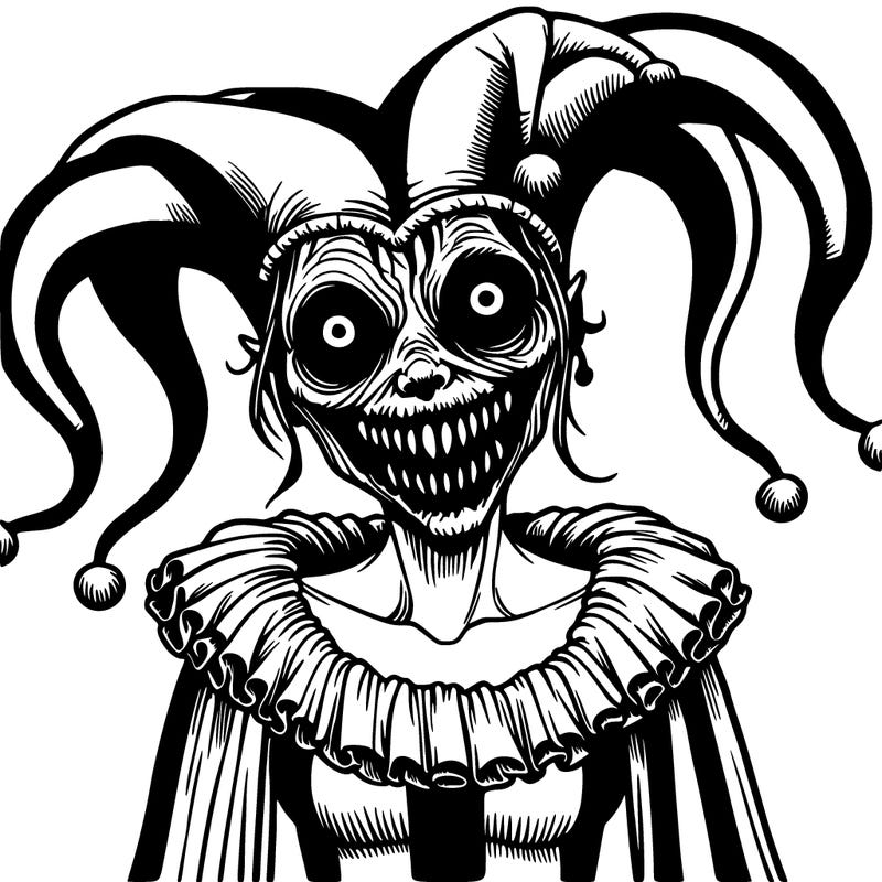 creepy female jester