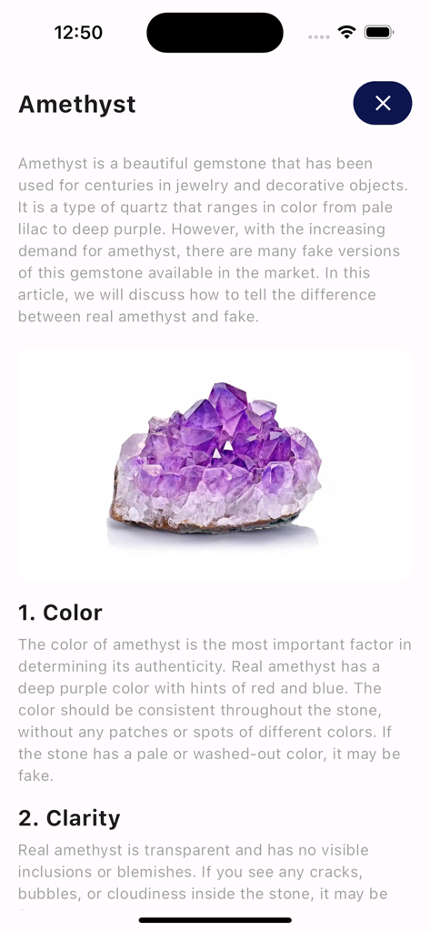 Rock Identifier - Stone ID - A guide on how to identify real amethyst gemstones by color and clarity