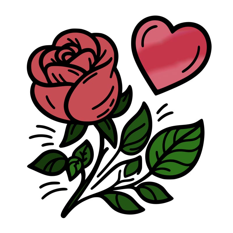 rose and heart