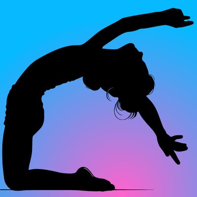 realistic girl doing gymnastics