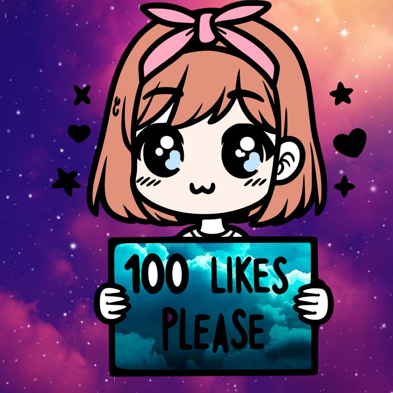 girl holding sign saying 100 likes please