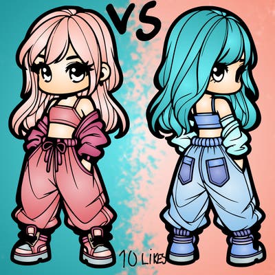 girl in crop top and baggy pants