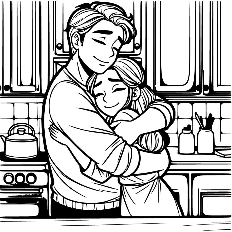 a man hugging a girl