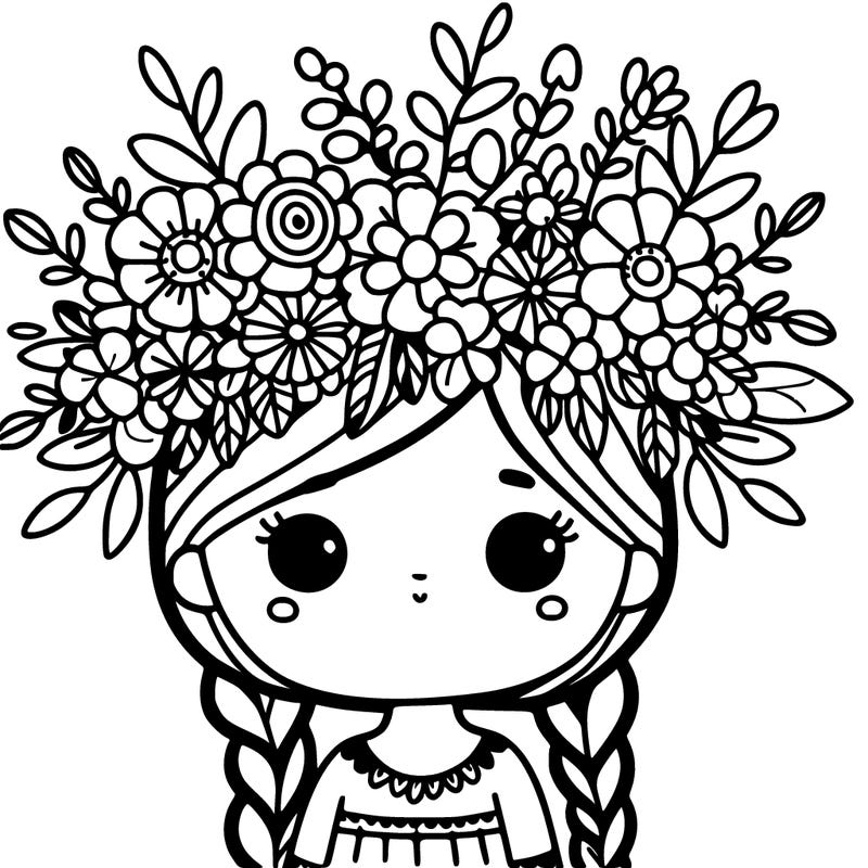 girl with flowers crown