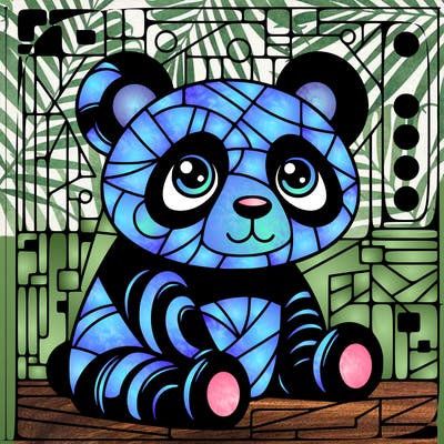 panda painting a large picasso painting