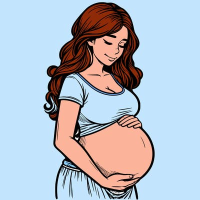 woman heavily pregnant realistic