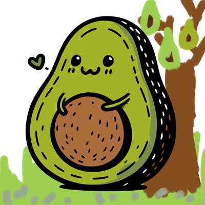 an avocado hugging an avocado