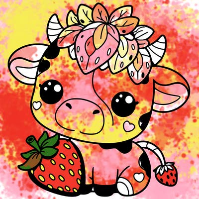 cute strawberry cow
