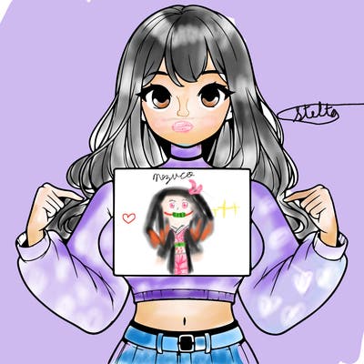 girl holding a blank sign in a long sleeve crop top