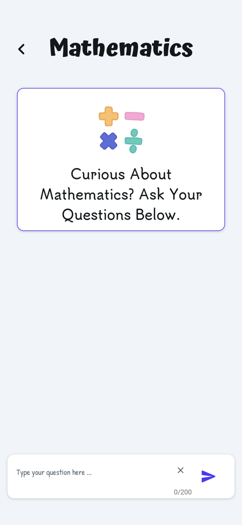 Interface de ajuda de matemática no aplicativo StudySmart AI.