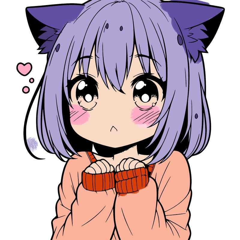 shy anime catgirl