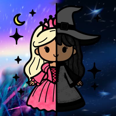 split princess and witch