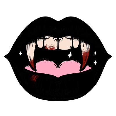 lips with vampire teeth