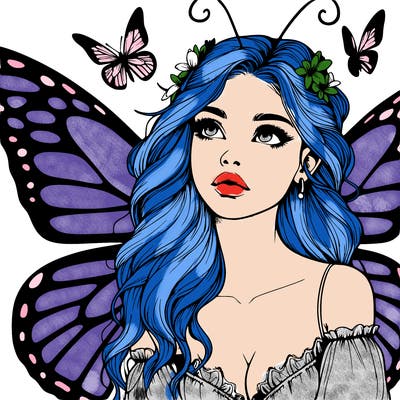 butterfly fairy realistic girl