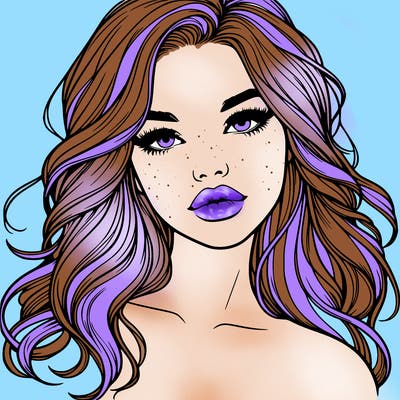 realistic girl with hair and lips