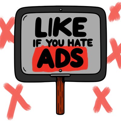 a sign that says like if you hate ads