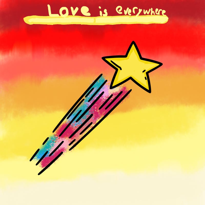 a shooting star in the sky