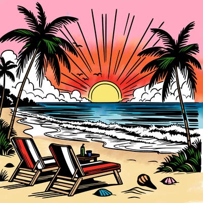 beach sunset florida easy