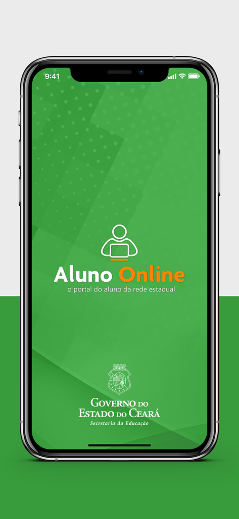 Aluno Online SEDUC-CE - Launch screen of the Aluno Online SEDUC-CE app featuring the student portal logo and the state government of Ceara branding.