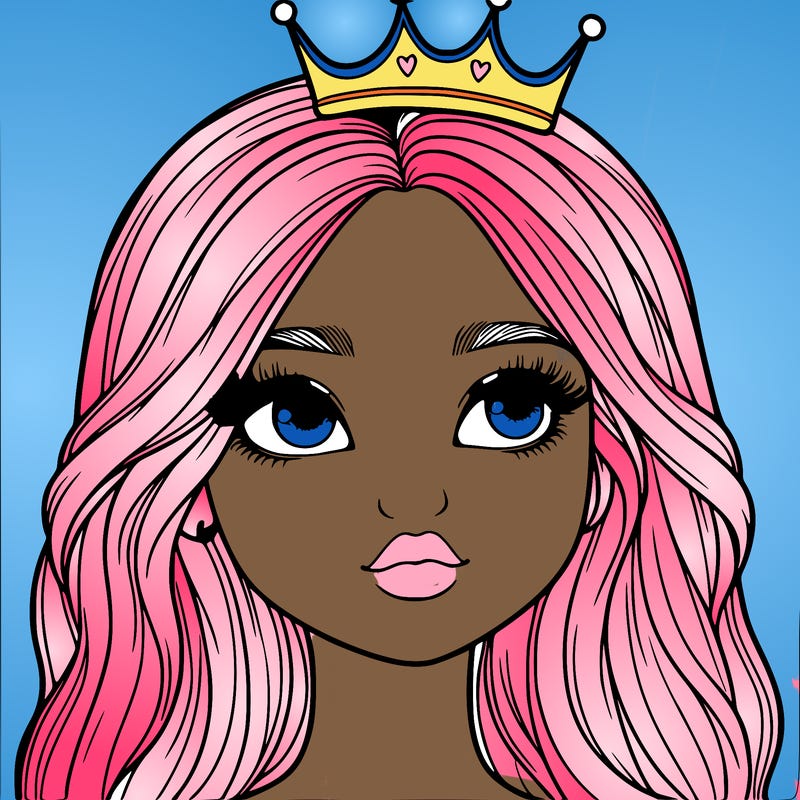 a realistic girl with a crown on