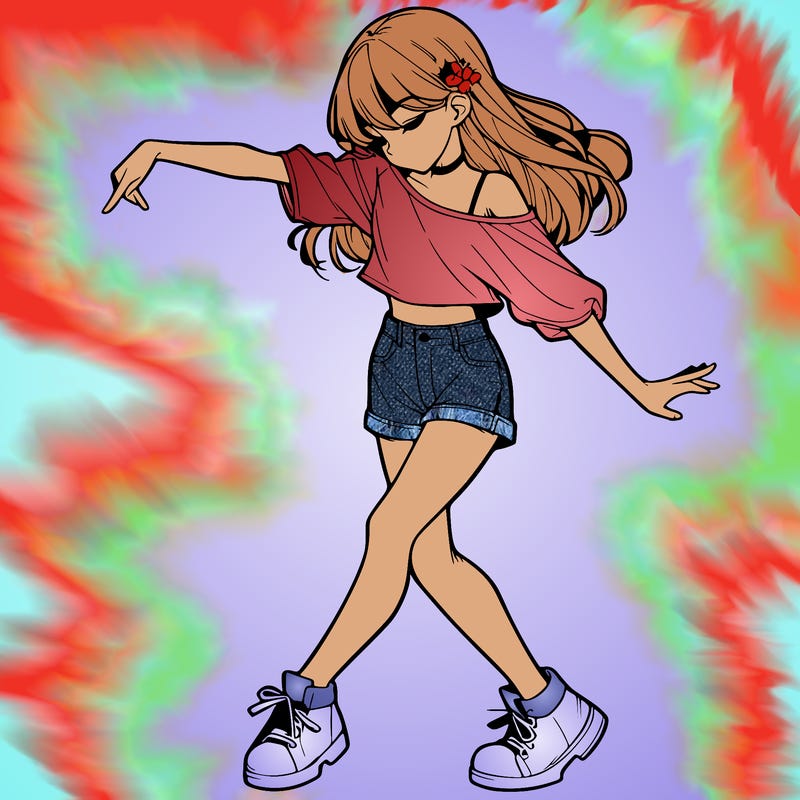 realistic girl danceing