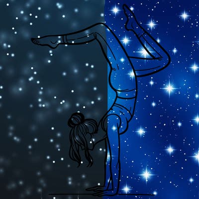 a woman doing a handstand