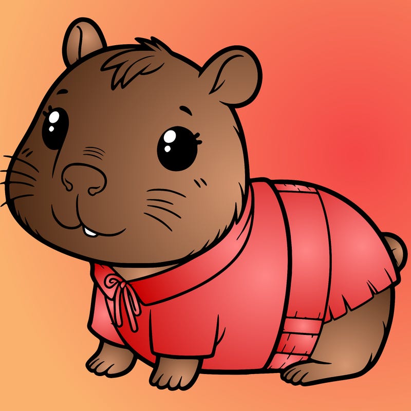 a capybara in a cute outfit