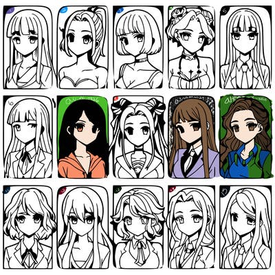 girls that look diffrent anime