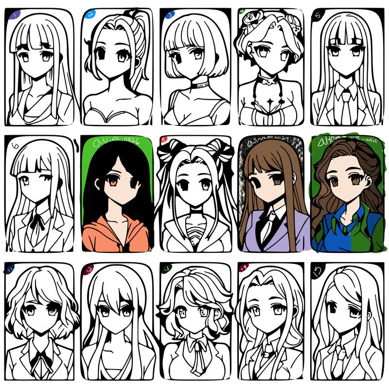 girls that look diffrent anime