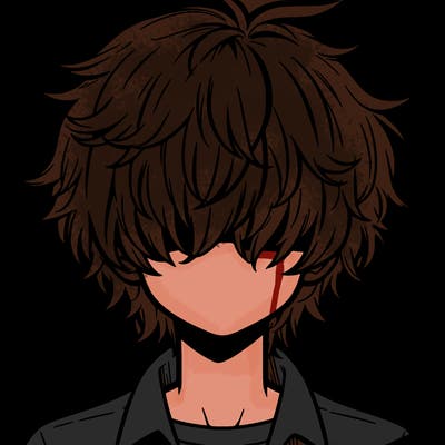 manga boy fluffy hair covering his eyes