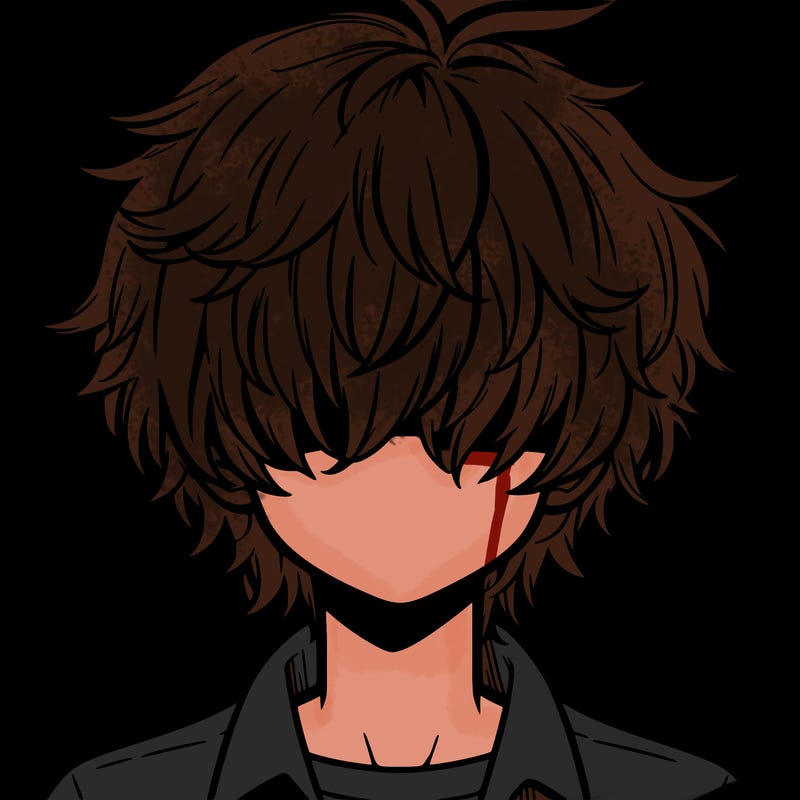 manga boy fluffy hair covering his eyes