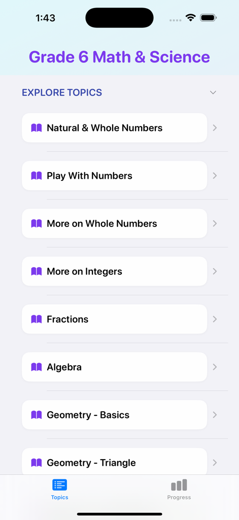 Grade 6 Math & Science