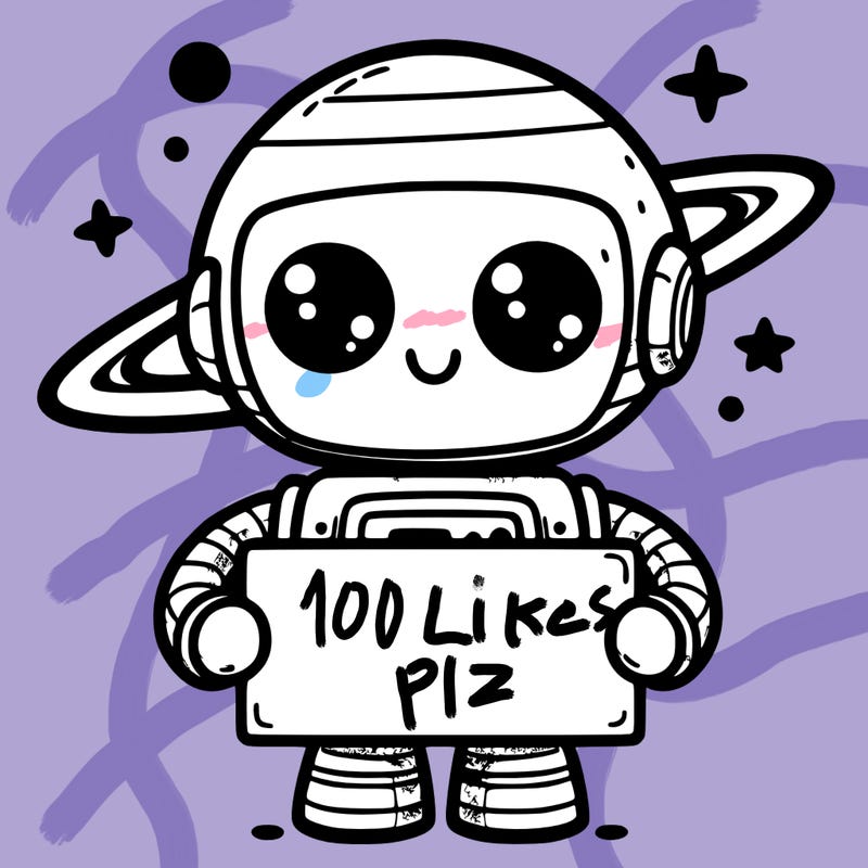 a cute robot with a saturn-like ring around its head and holding blank sign
