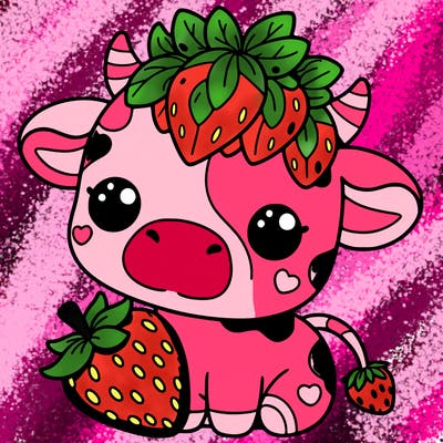 cute strawberry cow